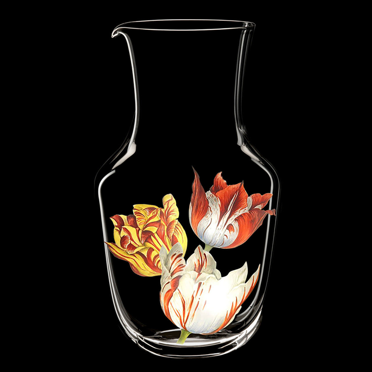 "Tulipmania" Black Water Pitcher by Leonid Rath