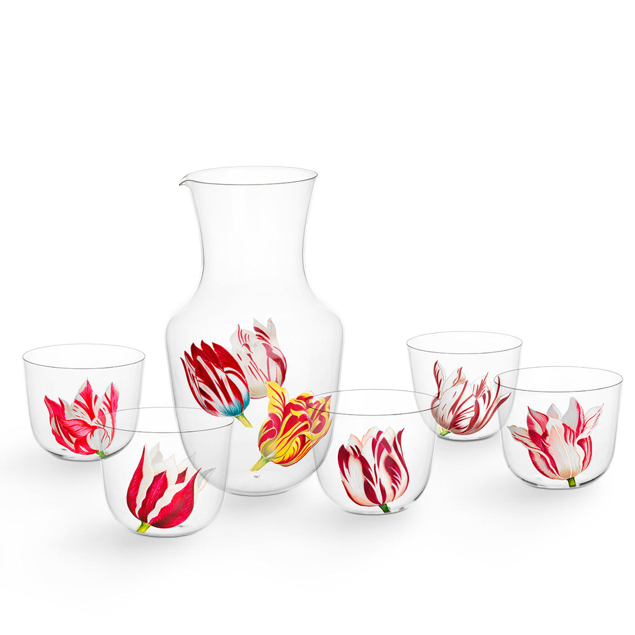 "Tulipmania" Black Water Pitcher by Leonid Rath