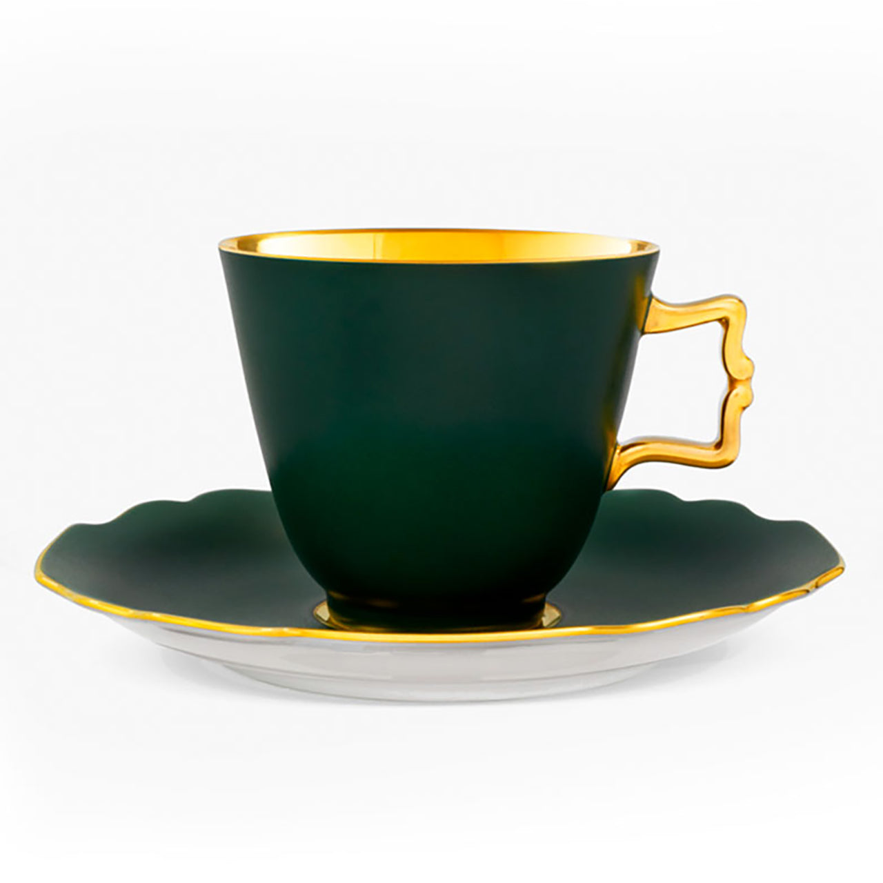 "Belvedere" Coffee Cup & Saucer Yellow & 24K Gold