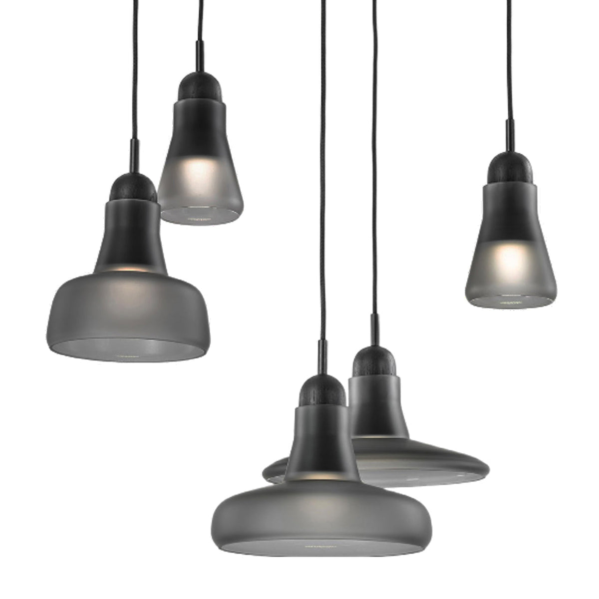 "Shadows" 1000 Chandelier in Walnut by Lucie Koldova & Dan Yeffet