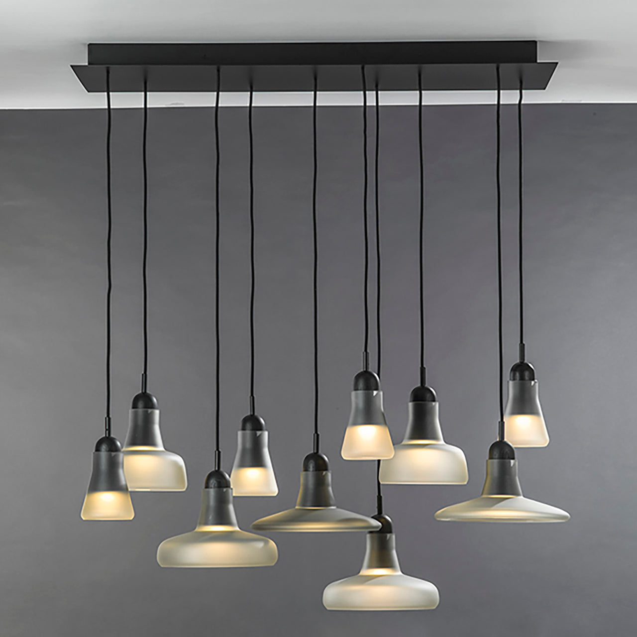 "Shadows" 1000 Chandelier in Walnut by Lucie Koldova & Dan Yeffet
