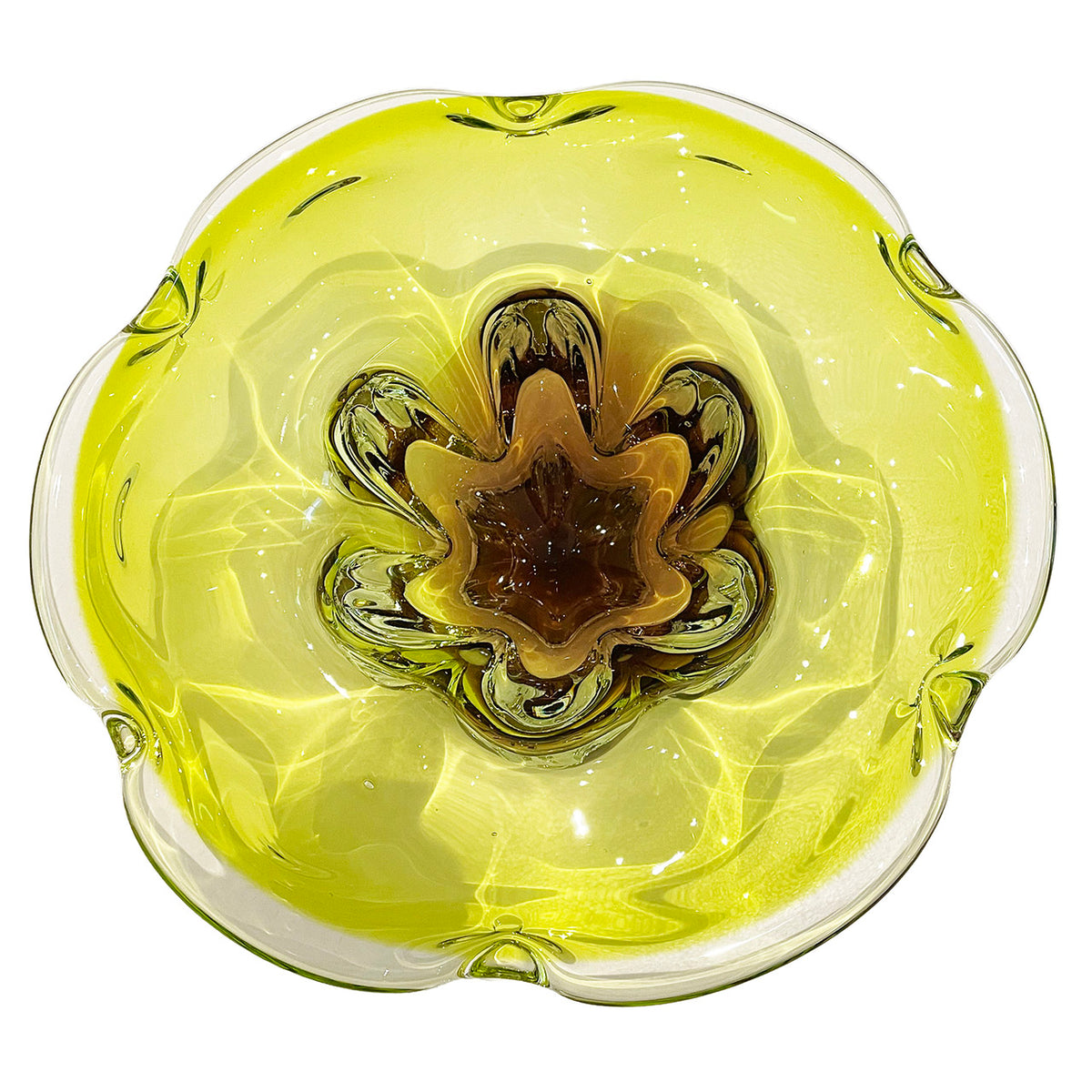 Large Round Sommerso Czech Glass Bowl