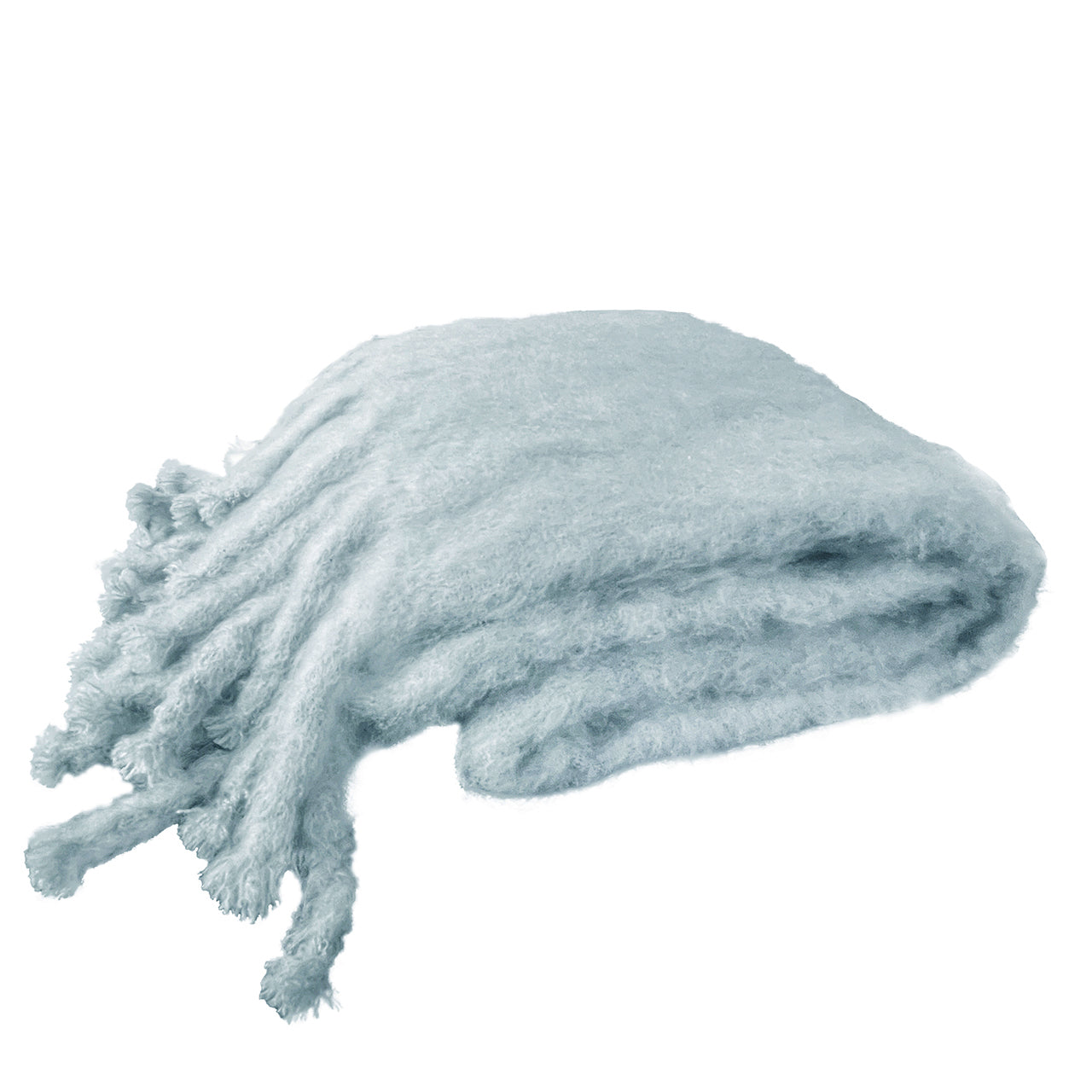 Mohair King Blanket with Large Tassel Fringe