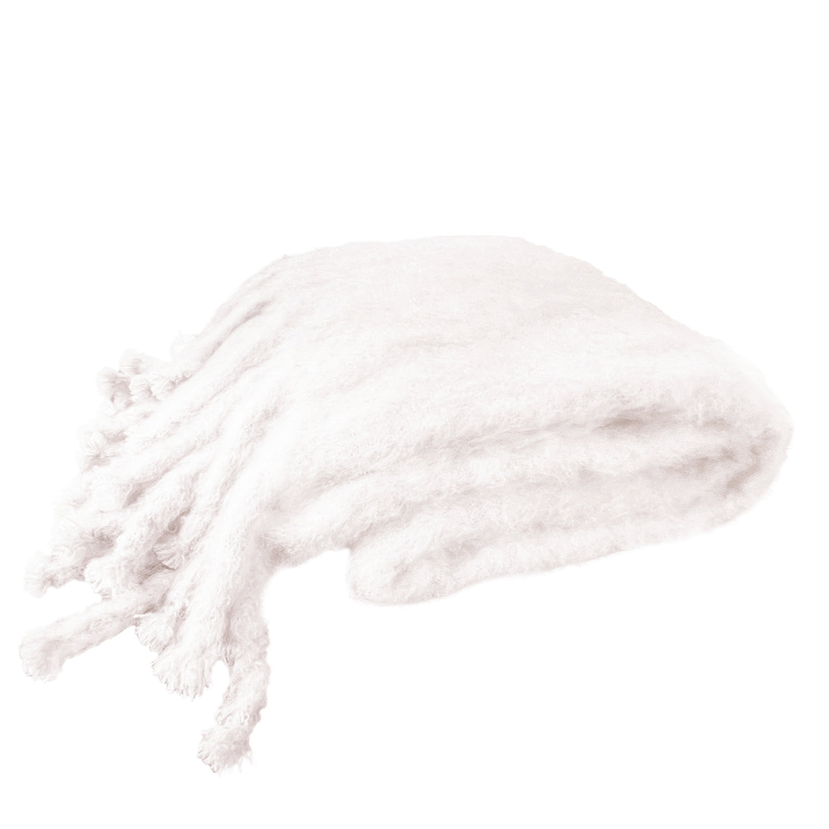 Mohair Throw with Large Tassel Fringe
