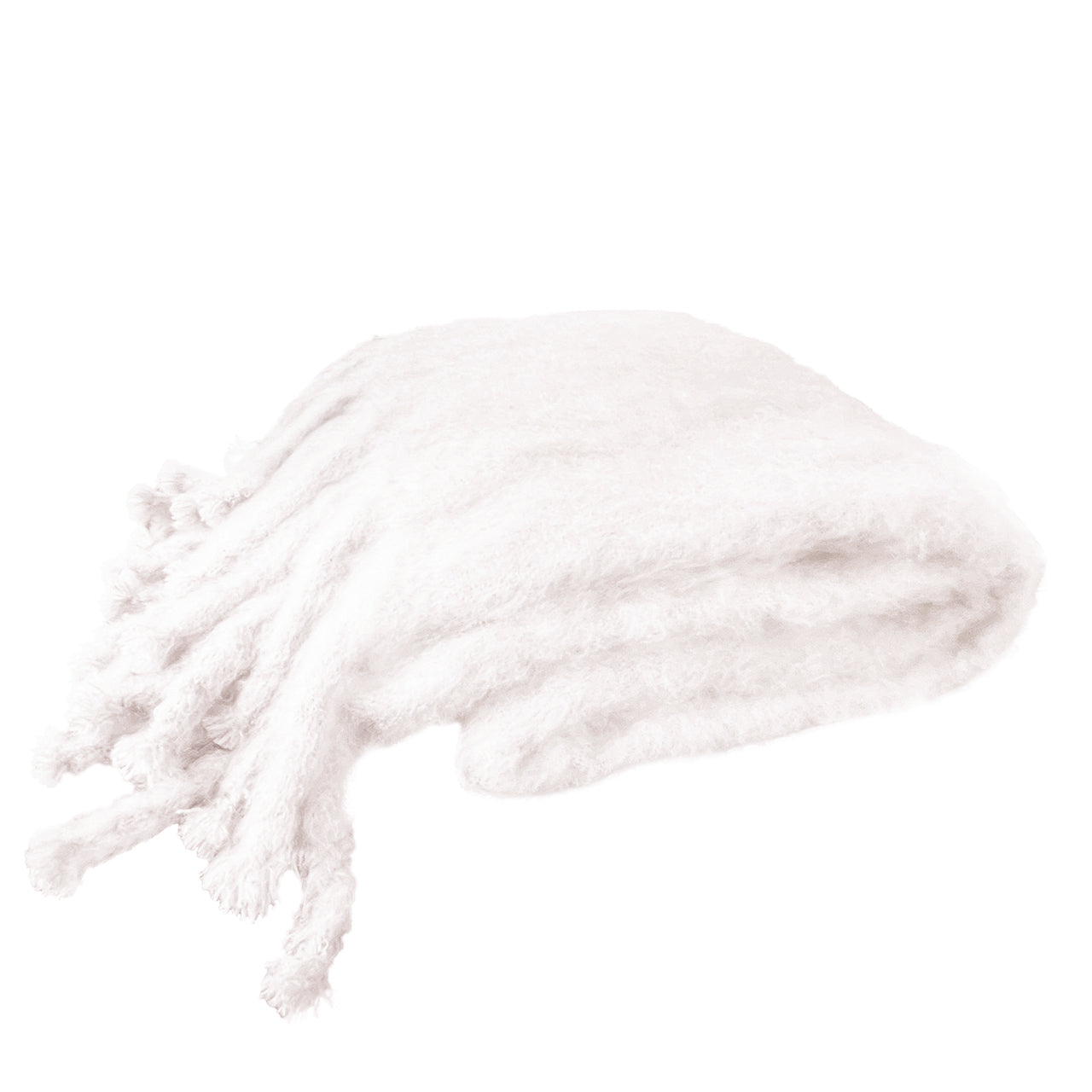 Mohair Queen Blanket with Large Tassel Fringe