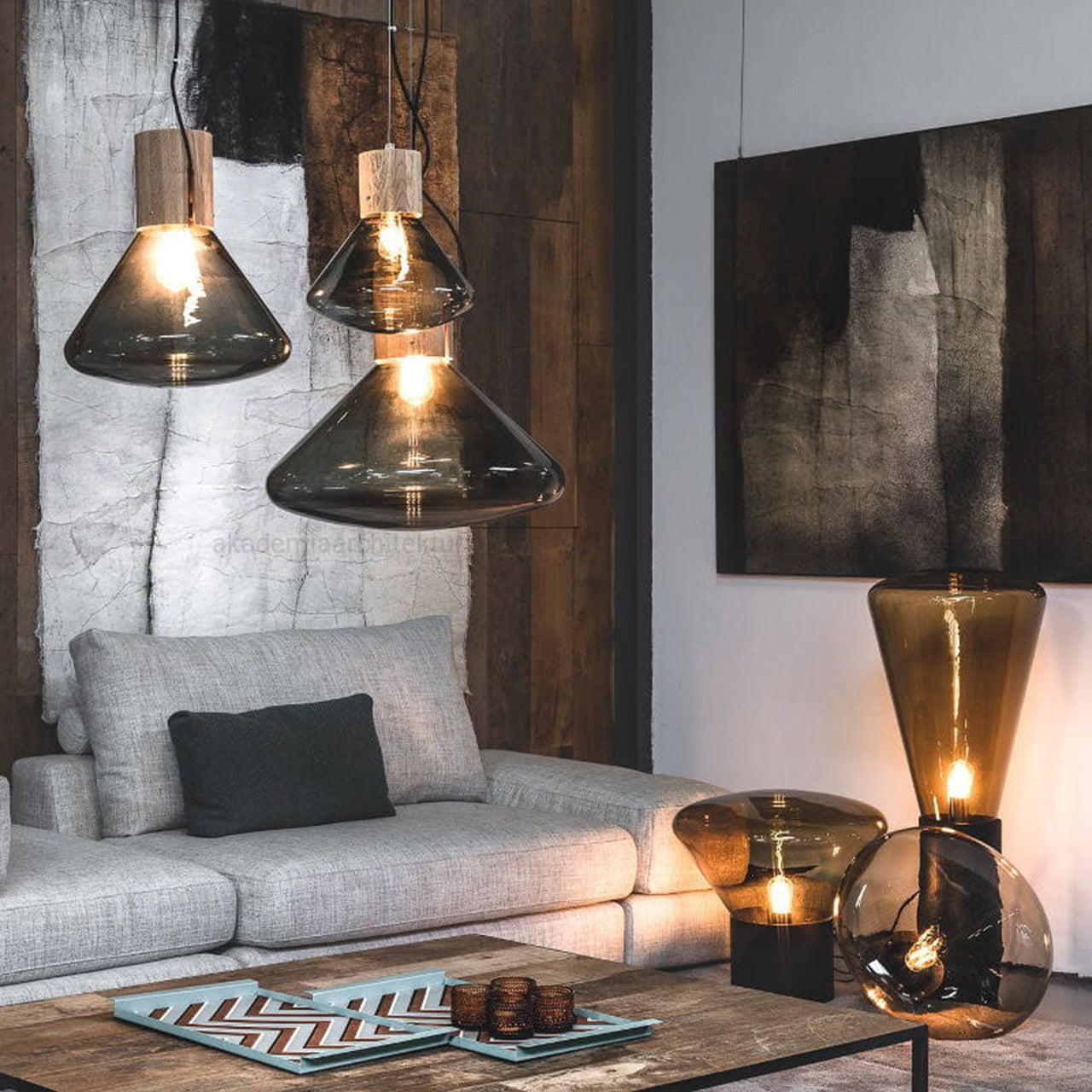 Medium "Muffins" Walnut Pendant Light by Lucie Koldova & Dan Yeffet