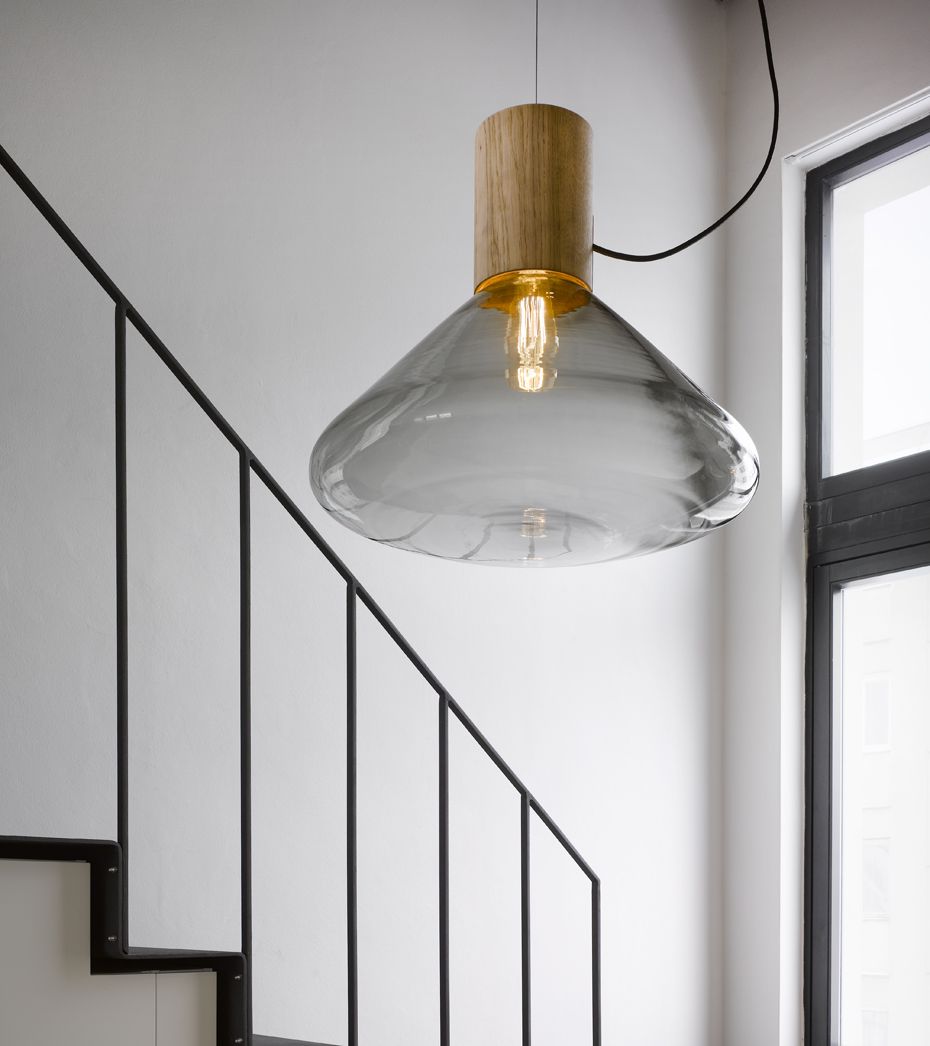 Large "Muffins" Oak Pendant Light by Lucie Koldova & Dan Yeffet