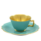 "Belvedere" Mocha / Espresso Cup with Saucer Gray & Gold