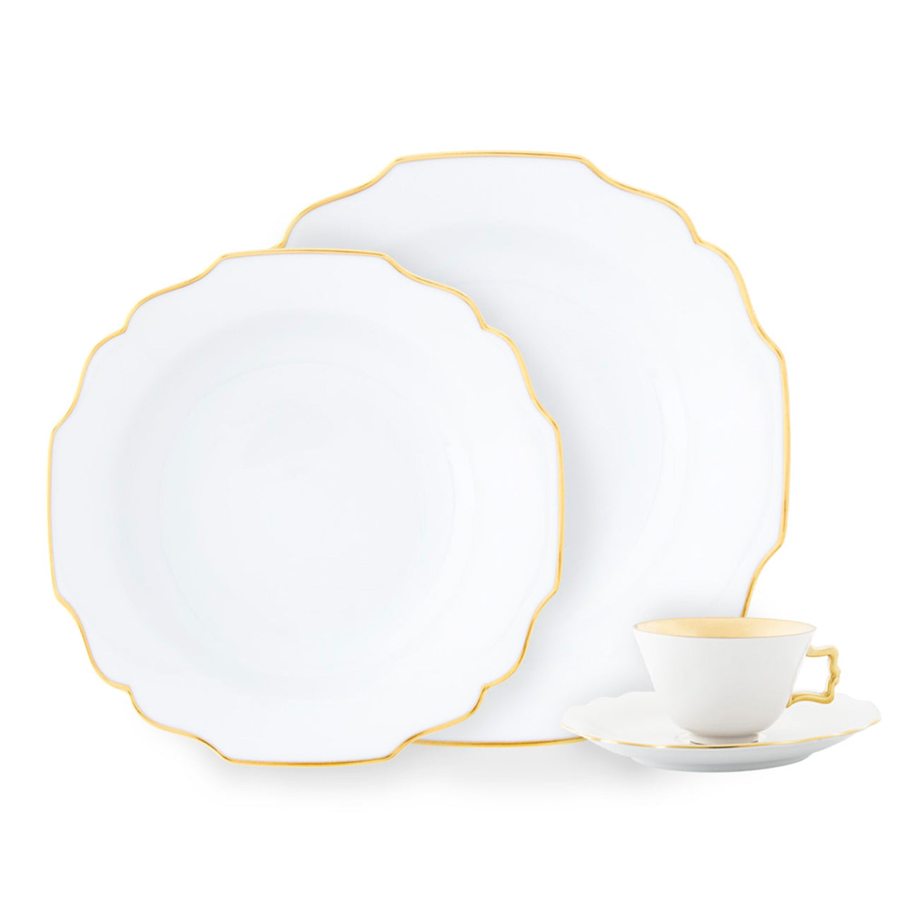 "Belvedere" Dessert / Salad Plate White with 24K Gold Rim