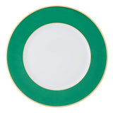 "Schubert" Charger in Light Green & Narrow Gold Rim