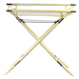 Ivory Lacquer & Chrome Folding Bar Tray Table