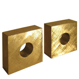 Pair of "Square" Bookends #4575 in Brass by Carl Auböck