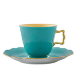 "Belvedere" Coffee Cup & Saucer Forest & 24K Gold