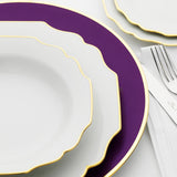 "Schubert" Charger in Aubergine & Narrow Gold Rim