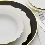 "Schubert" Charger in Black & Narrow Gold Rim