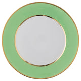 "Schubert" Charger in Pale Pink & Narrow Gold Rim
