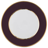 "Schubert" Charger in Pale Pink & Narrow Gold Rim