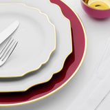 "Schubert" Charger in Burgundy & Narrow Gold Rim