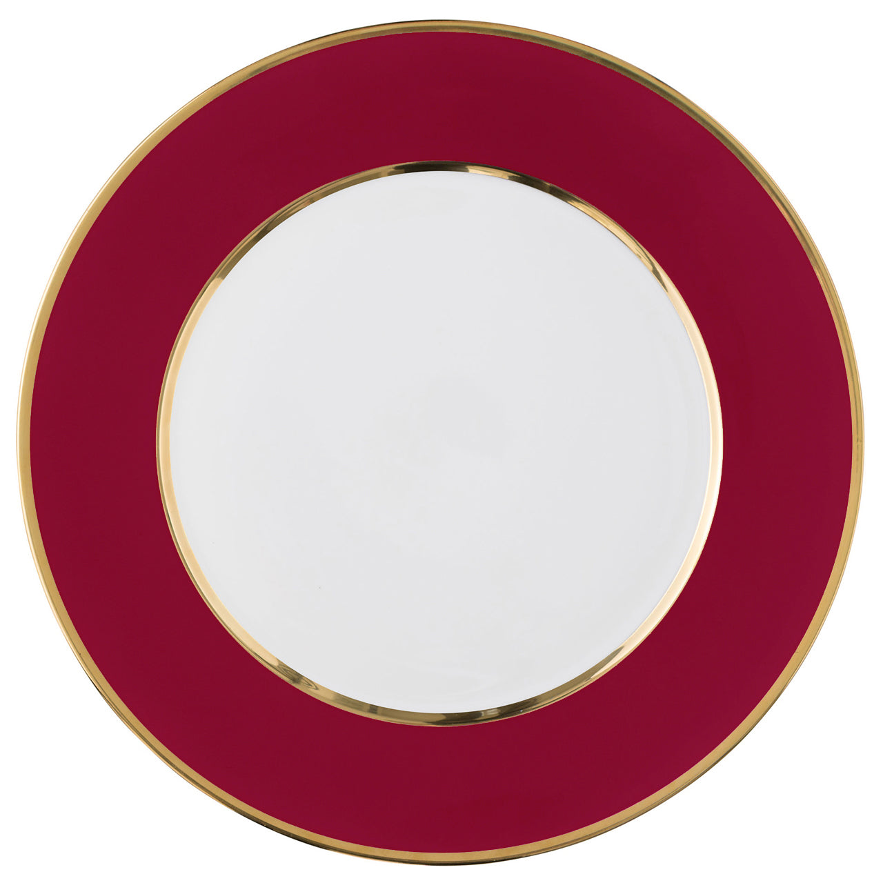 "Schubert" Charger in Black & Narrow Gold Rim