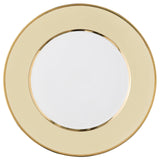 "Schubert" Charger in Pale Pink & Narrow Gold Rim