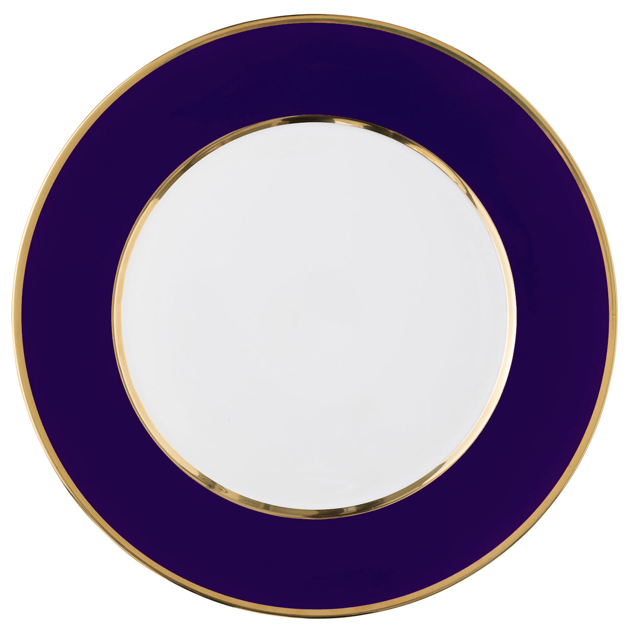 "Schubert" Charger in Burgundy & Narrow Gold Rim