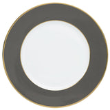"Schubert" Charger in Pale Pink & Narrow Gold Rim