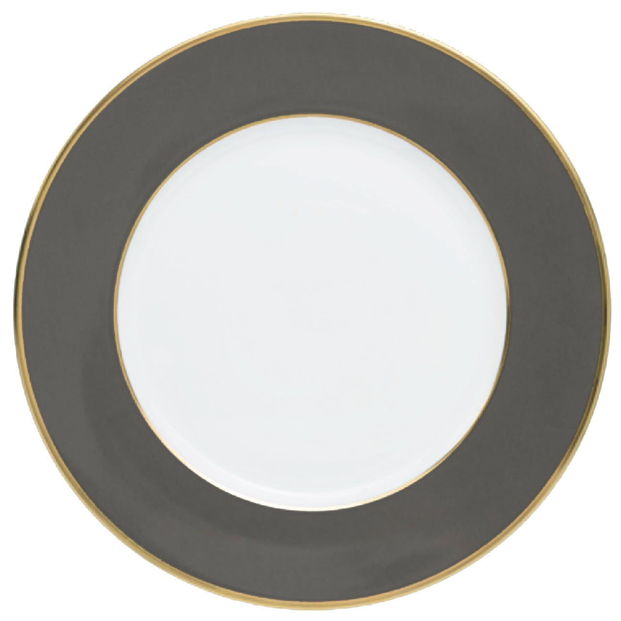 "Schubert" Charger in Chocolate & Narrow Gold Rim
