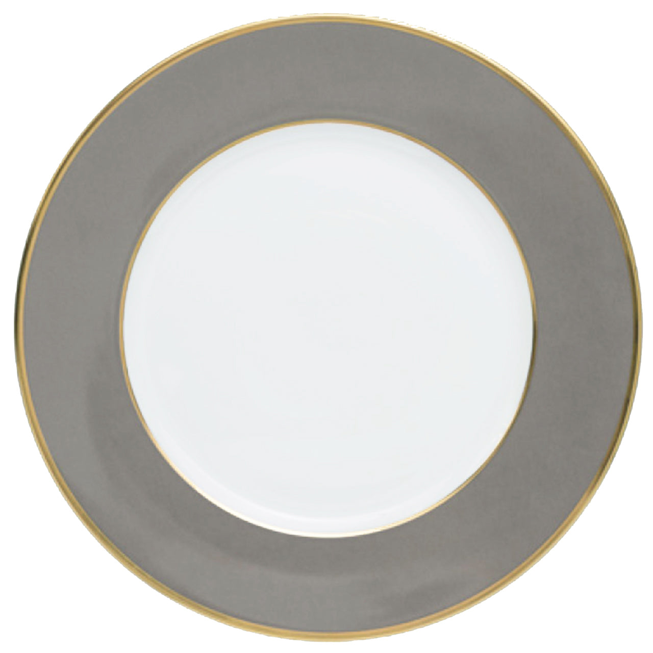 "Schubert" Charger in White & Narrow Gold Rim