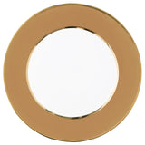 "Schubert" Charger in Light Gray Matte & Narrow Gold Rim