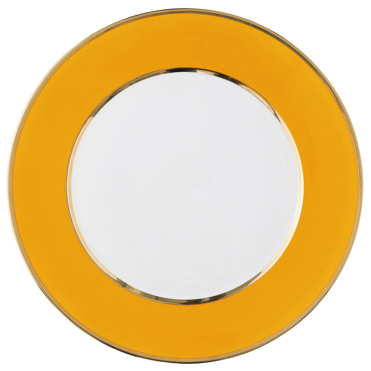 "Schubert" Charger in Mandarin & Narrow Gold Rim