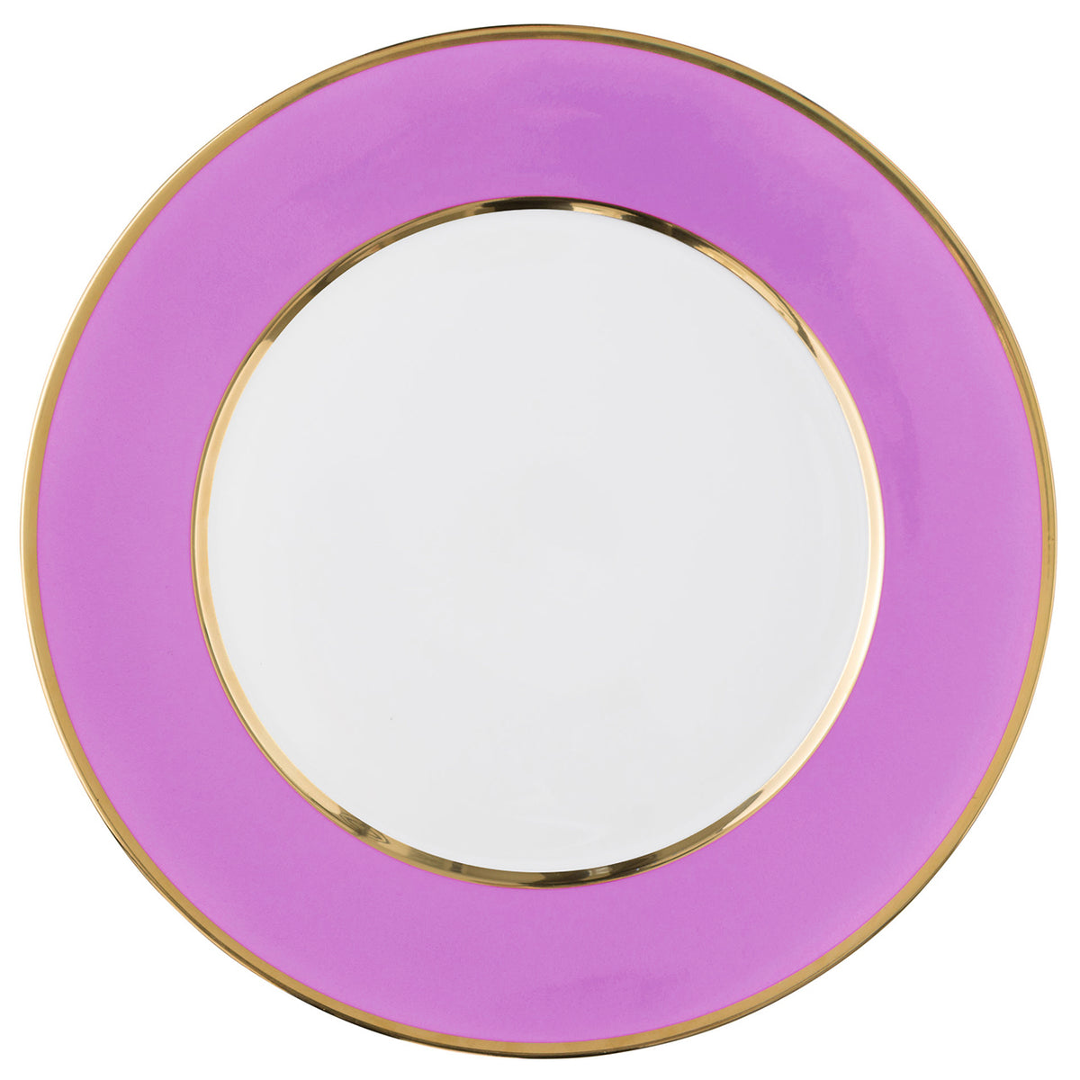 "Schubert" Charger in White & Narrow Gold Rim