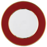 "Schubert" Charger in Pale Pink & Narrow Gold Rim