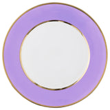 "Schubert" Charger in Light Green & Narrow Gold Rim