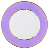 "Schubert" Charger in Pale Pink & Narrow Gold Rim