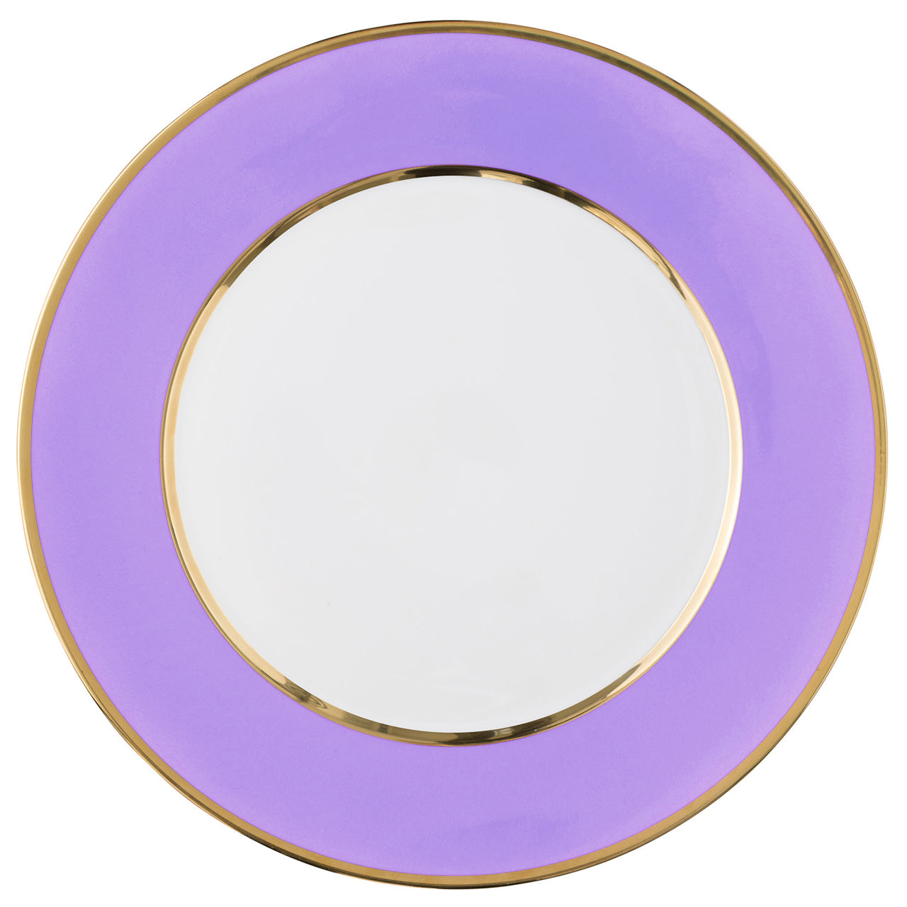 "Schubert" Charger in Champagne & Narrow Gold Rim