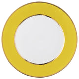 "Schubert" Charger in Pale Pink & Narrow Gold Rim