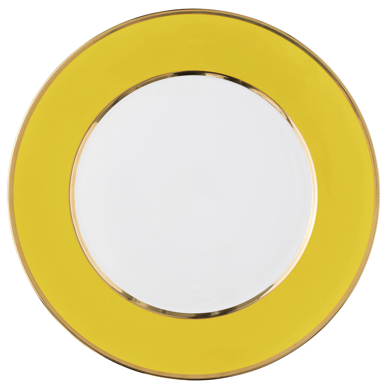 "Schubert" Charger in Champagne & Narrow Gold Rim