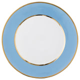 "Schubert" Charger in Pale Pink & Narrow Gold Rim