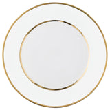 "Schubert" Charger in Pale Pink & Narrow Gold Rim