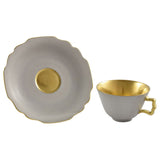 "Belvedere" Mocha / Espresso Cup with Saucer Green & Gold