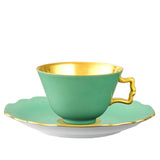 "Belvedere" Mocha / Espresso Cup with Saucer Gray & Gold