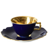 "Belvedere" Mocha / Espresso Cup & Saucer White & Gold