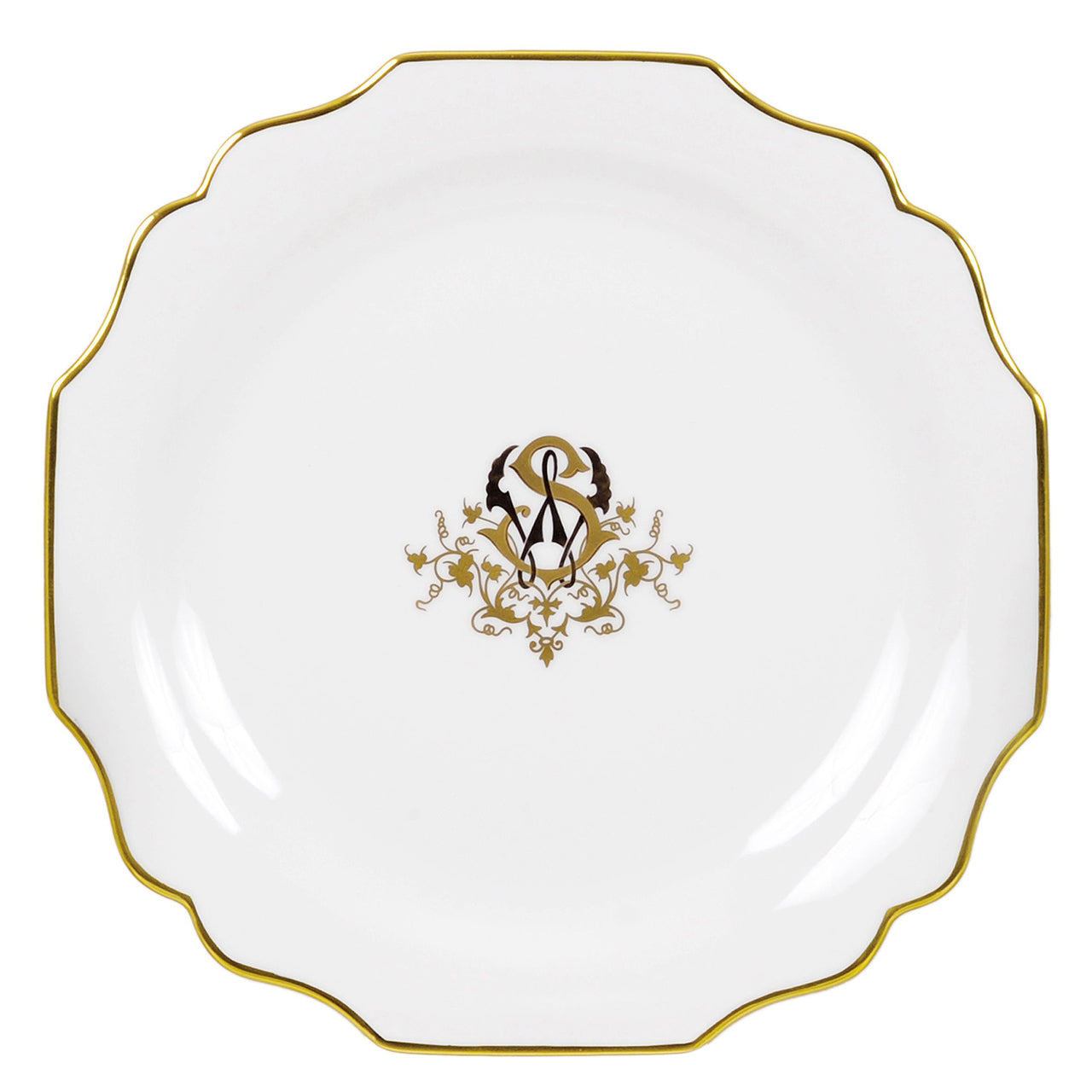 "Belvedere" Dessert / Salad Plate White with 24K Gold Rim