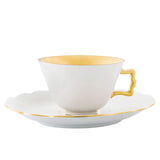 "Belvedere" Mocha / Espresso Cup with Saucer Gray & Gold