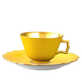 "Belvedere" Mocha / Espresso Cup with Saucer Yellow & Gold