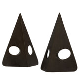 Pair of "Triangle" Bookends #4100 in Patinated Brass by Carl Auböck