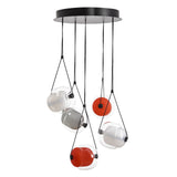 "Capsula" Metal Canopy Pendant Lamp Multi-Color Glass by Lucie Koldova