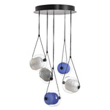 "Capsula" Metal Canopy Pendant Lamp Multi-Color Glass by Lucie Koldova