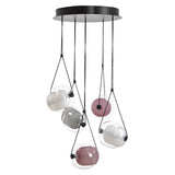 "Capsula" Metal Canopy Pendant Lamp Multi-Color Glass by Lucie Koldova