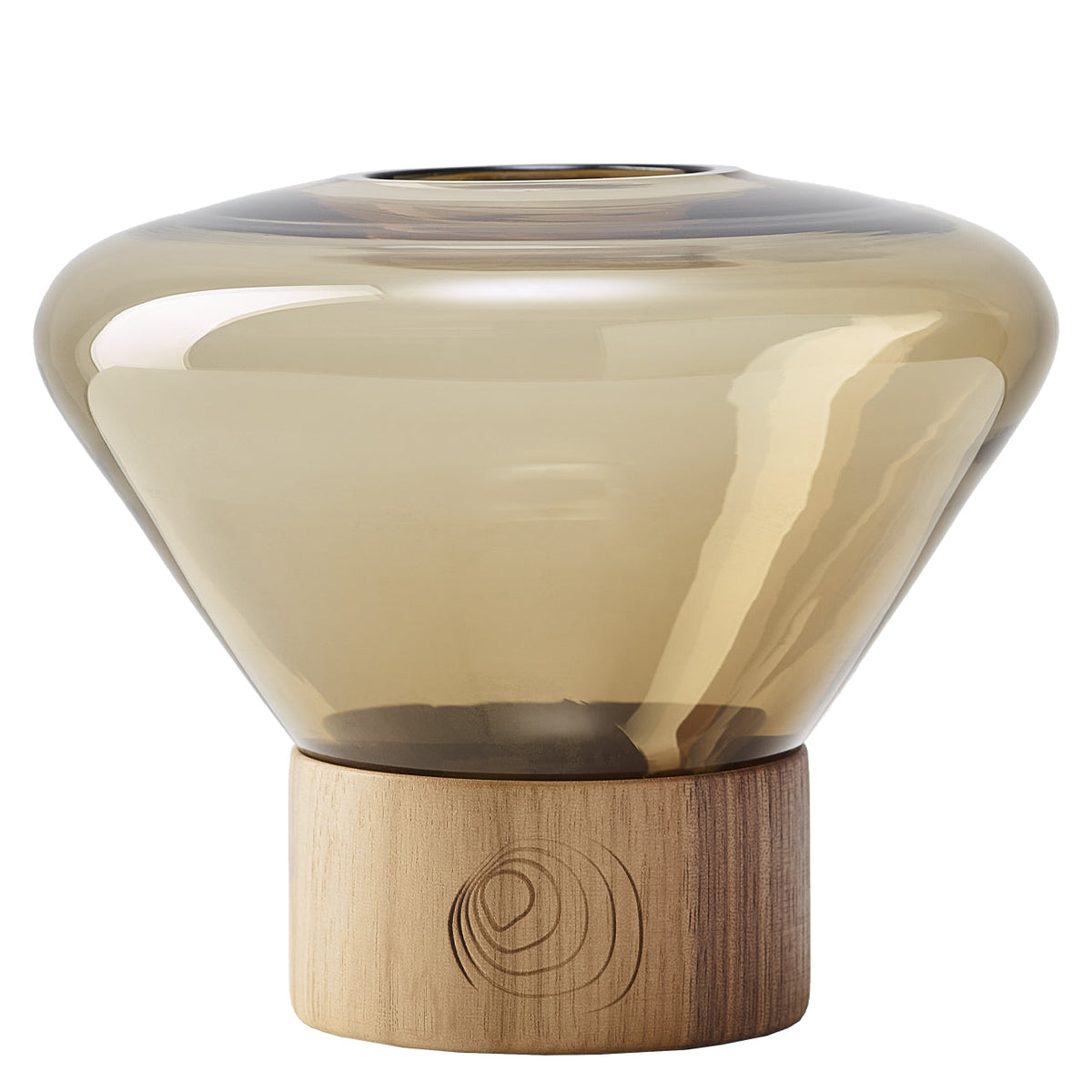 Pair of "Muffins" Candleholders with Walnut Base by Lucie Koldova & Dan Yeffet